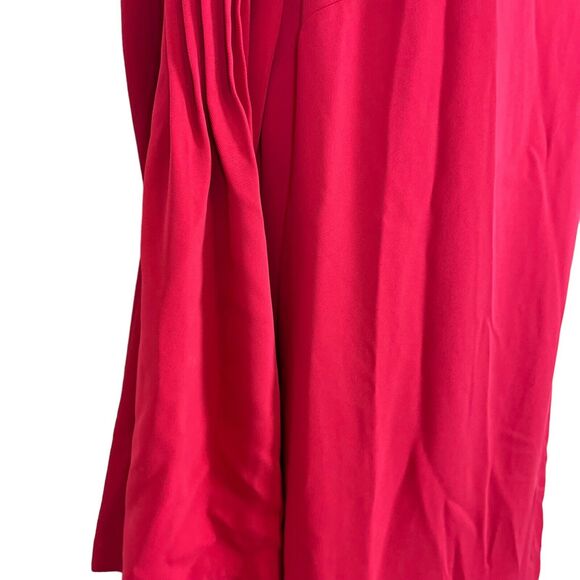 Ann Taylor Womens Red Long Flare Sleeve Shift Style Lined Mini Key Hole Dress 2 - Picture 3 of 16